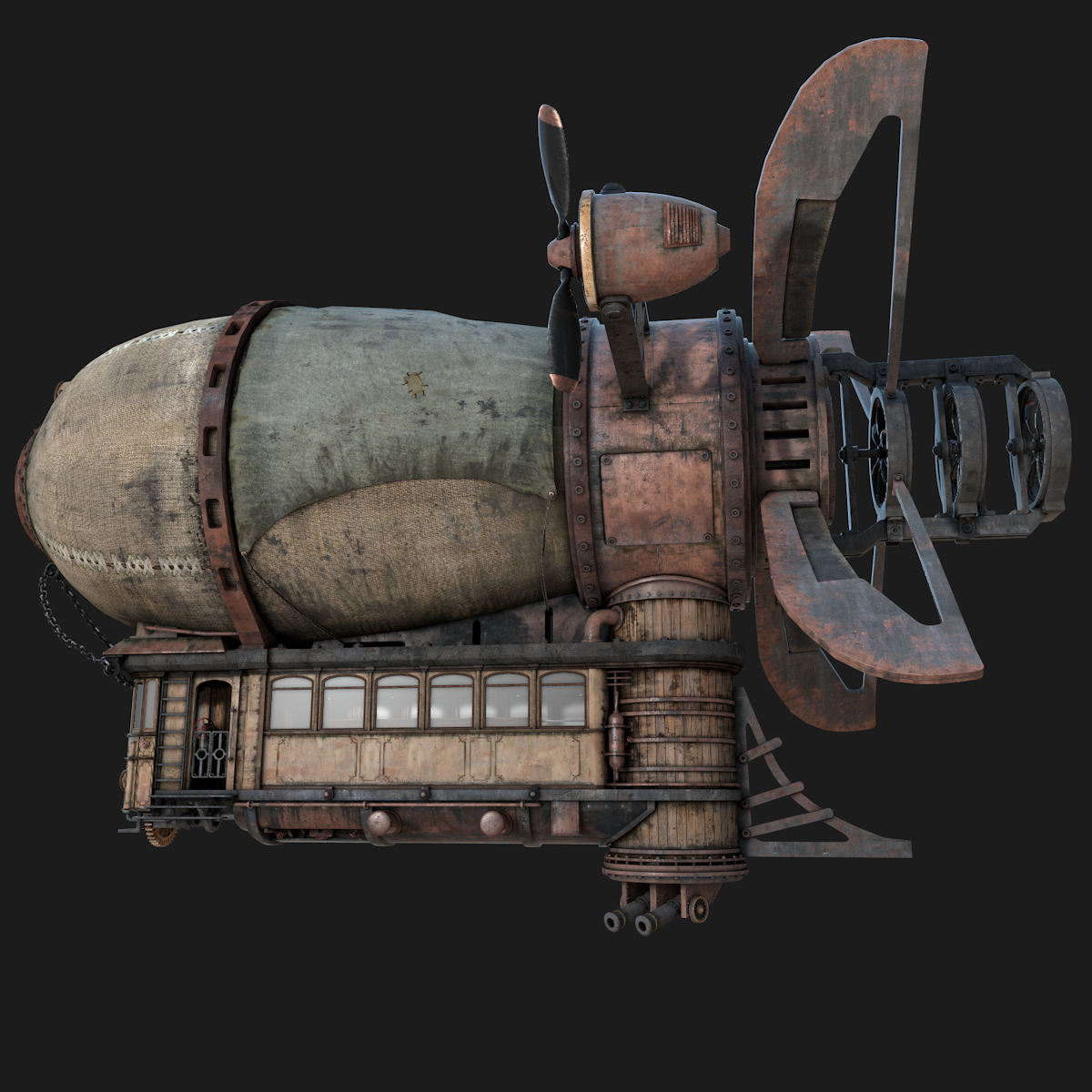 airship steampunk obj