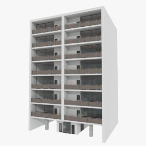 3d model apartment building interior exterior