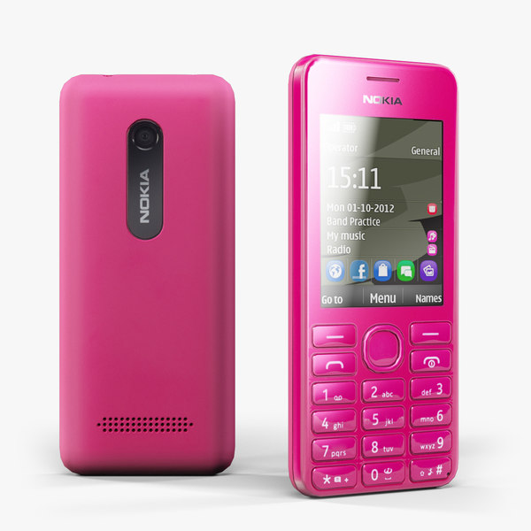 3D модель Nokia 206 Magenta - TurboSquid 839605.