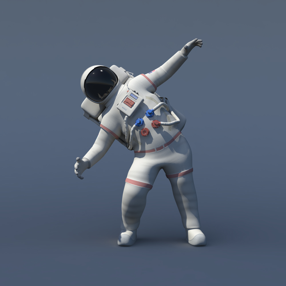 3d obj rigged nasa astronaut