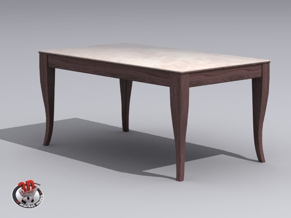 3d wooden table marble