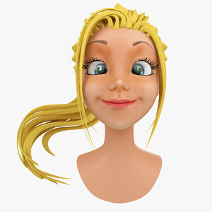 cartoon stylized female head 3d max