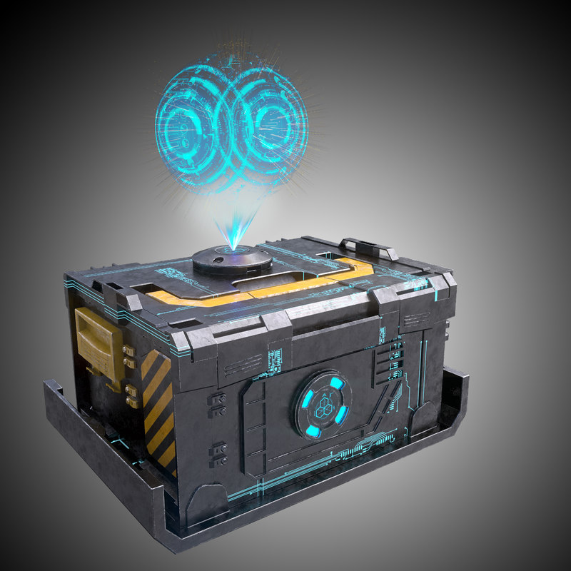 3d model of futuristic crate