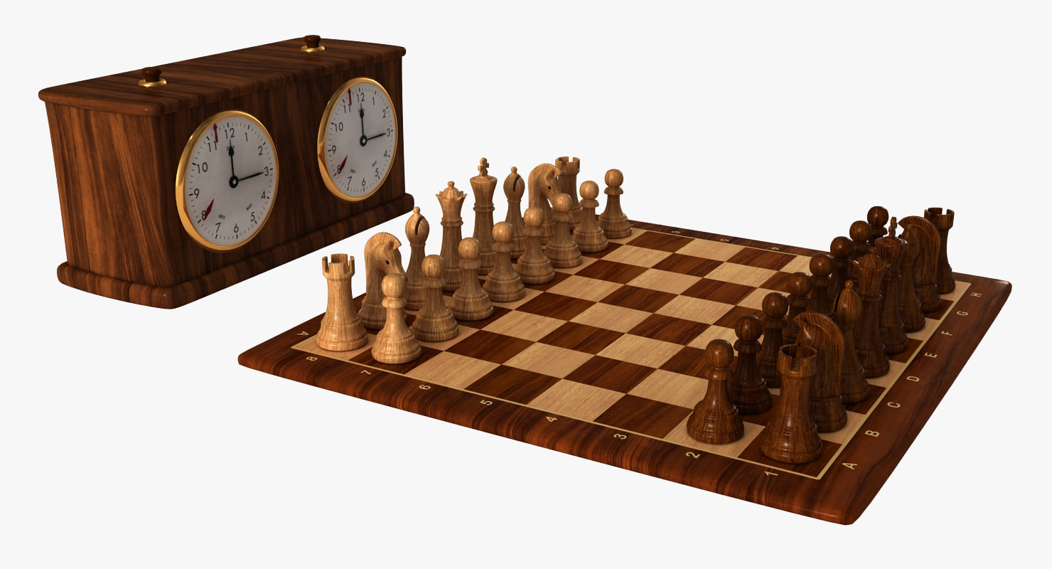 chess set clock 1 3d 3ds