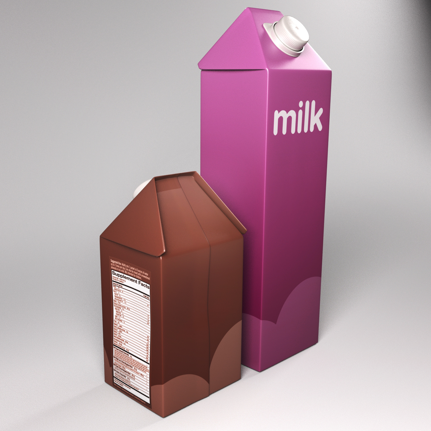 milk pack 3d obj