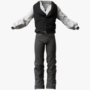 mens western clothes 3d model