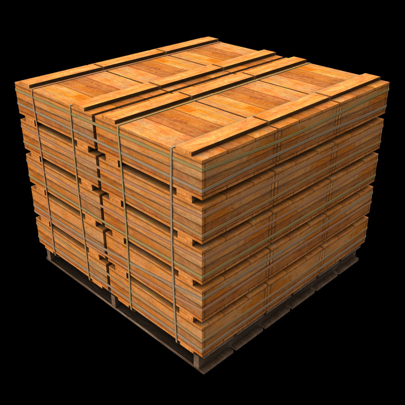 maya pallet wooden crates