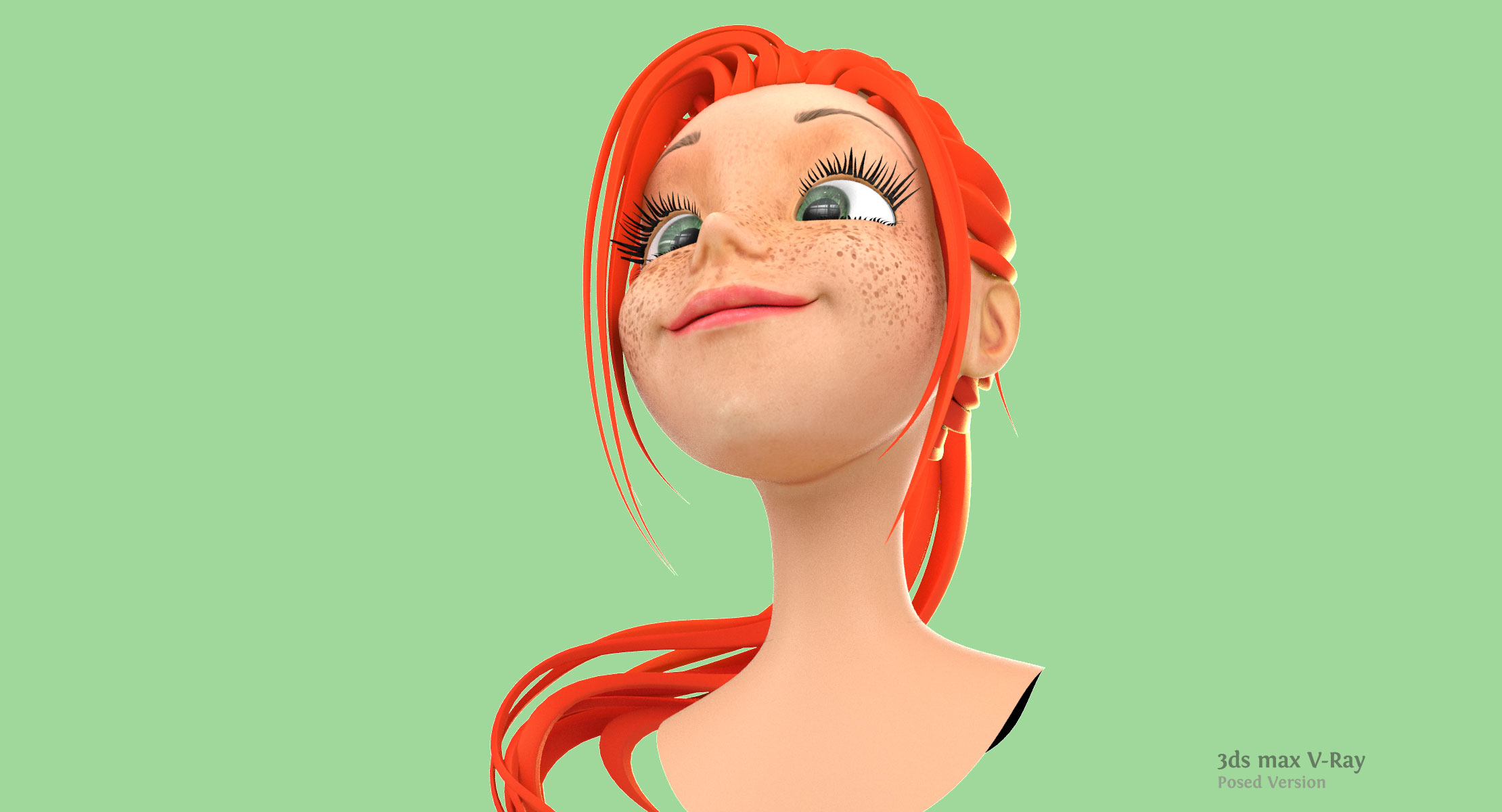 3d model cartoon female head