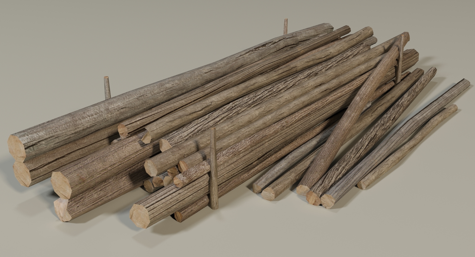 wooden log pile 3d max