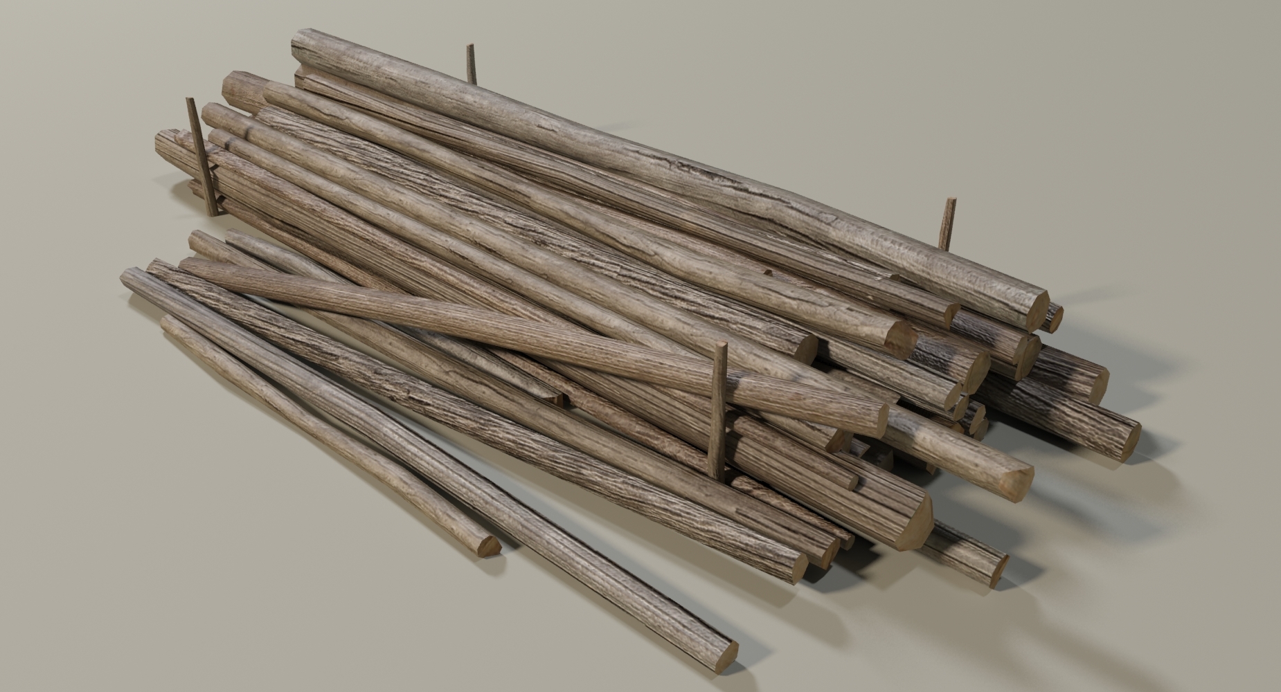wooden log pile 3d max