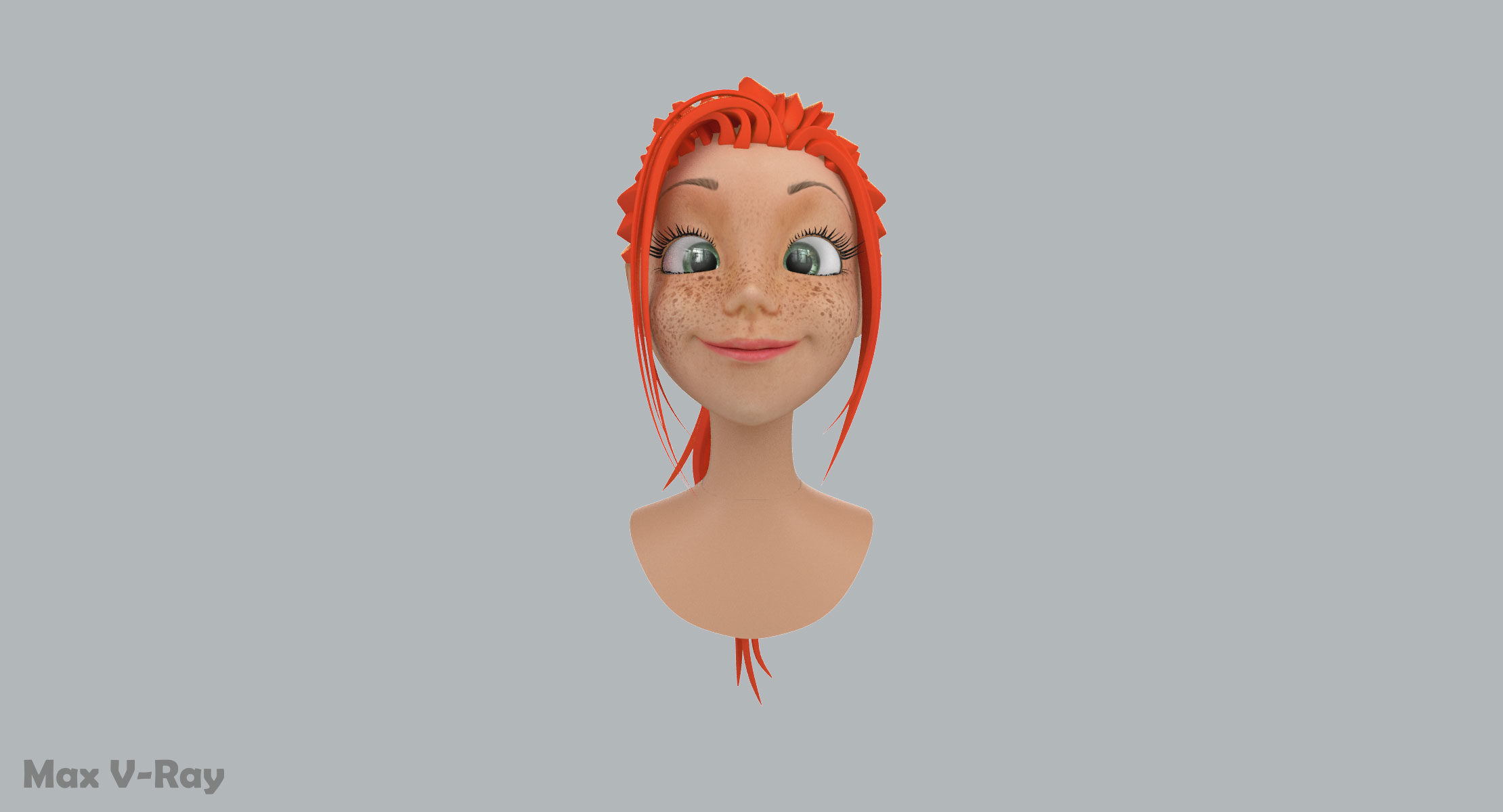 卡通女人头b33d模型