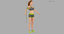 3d model fitness workout girl