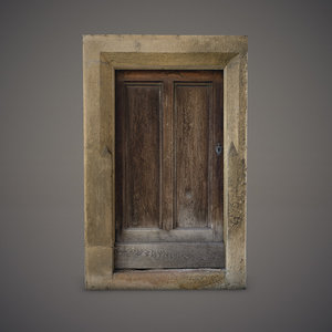 3d 3ds old wooden door
