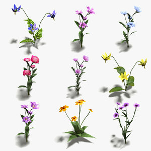3ds max flowers 16 low-poly icons