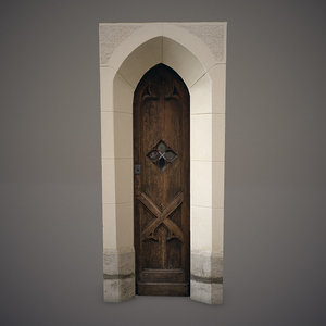 3d model of old wooden door