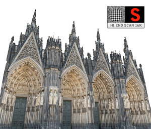 gothic architecture cathedral scanned 3d obj