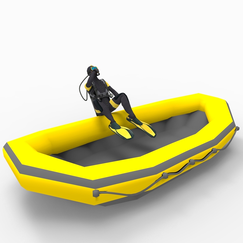 3d scuba diver dive model