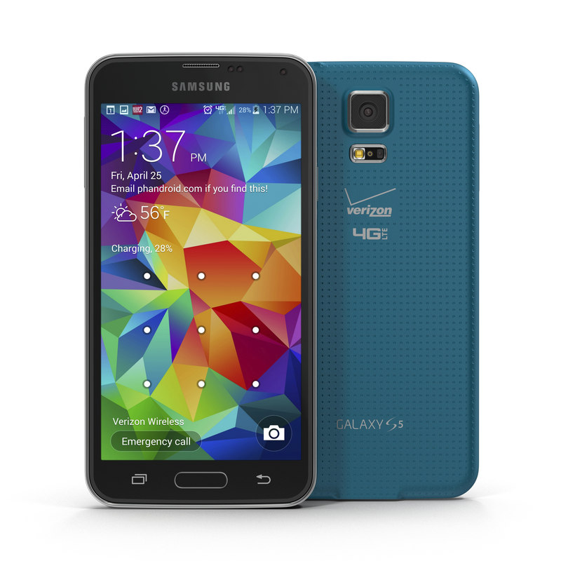 3d model samsung galaxy s5 blue