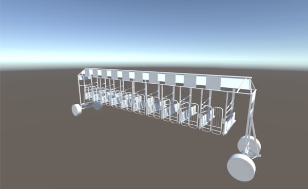 Horse Racing Starting Gate 3d Model