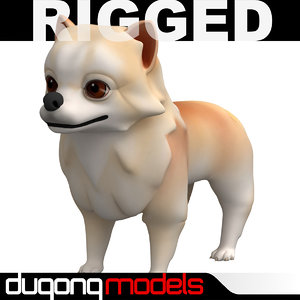 3d dugm06 rigged cartoon dog model