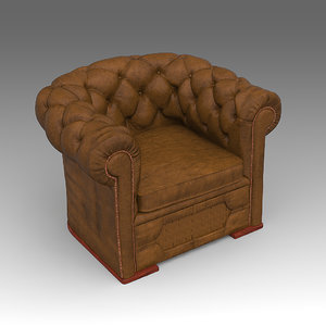 3d model leather armchair