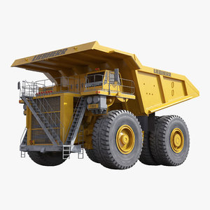 3d model haul truck liebherr yellow