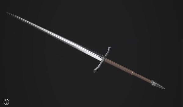 Medieval Bastard Sword 3d Obj
