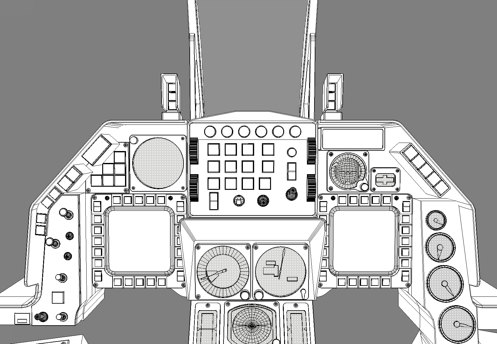 f-16 cockpit 3d model