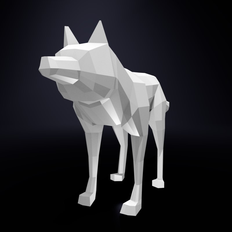 3d wolf base mesh model