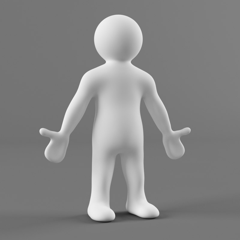 3d stickman character man model