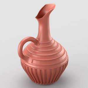 3d decorative jar handle terracotta model