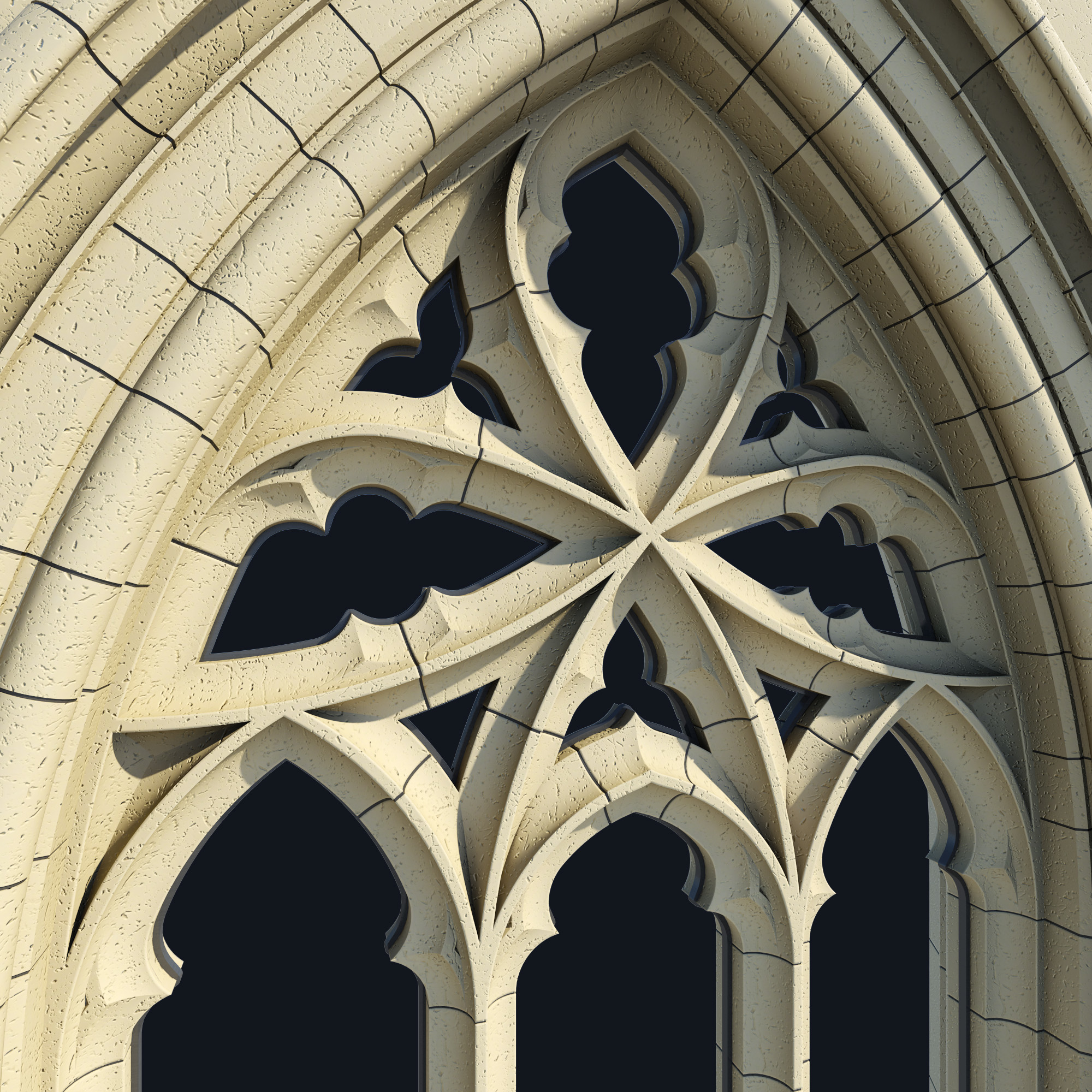 small arched gothic window 3ds