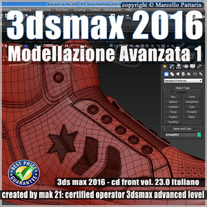 023 3ds max 2016 Modellazione Avanzata 1 v.23 Italiano cd front