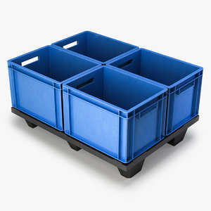 3ds max plastic pallet boxes