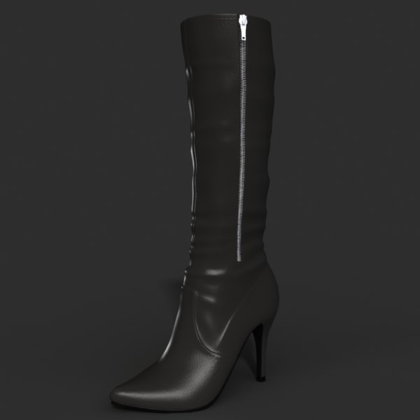 heel boots modeled female 3d model