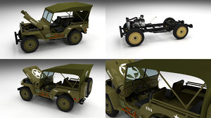 3ds max military jeep willys