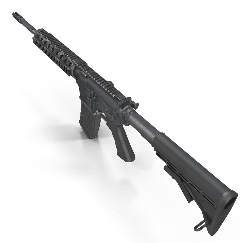 3d assault rifle ar15 model