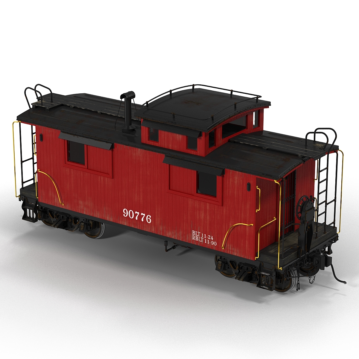3d model steam train caboose
