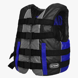 3d model life vest blue