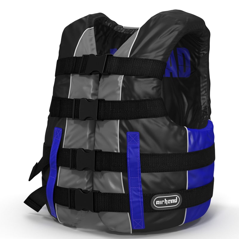 3d model life vest blue