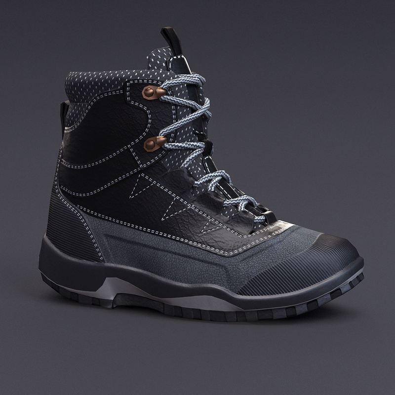 climber realistic boots 3d model