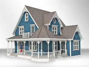 queen victorian style house 3d model