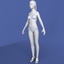 realistic female modeled body character 3d model