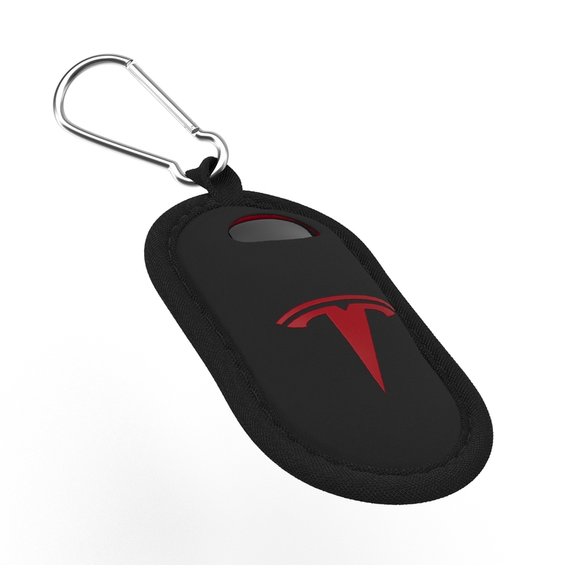 3d model tesla key fob black