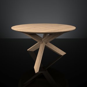 ethnicraft oak circle dining table 3d model