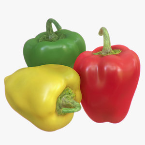 3d model bell pepper pack polys