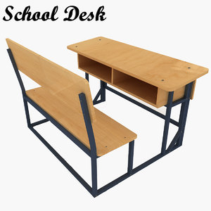 school desk 3d model