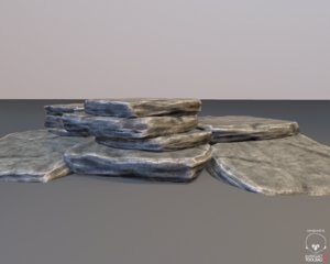 ready layered rock 3d model