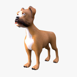 3d dog cartoon animation model