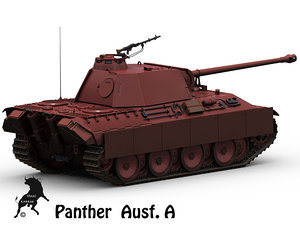 3d obj panther german tank